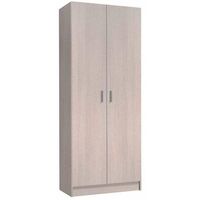 Armario multiusos Milan en acabado roble de 2 puertas y 3 estantes 58.5 cm(ancho) 180 cm(altura) 37 cm(fondo)