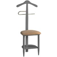 Galán 361 con asiento en beige herrajes cromado satinado lacado gris, 105 cm(alto)45 cm(ancho)41 cm(largo)
