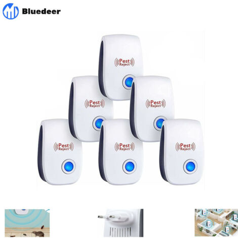 Bluedeer – Répulsif à ultrason 6 pièces – Éloigne souris, rats, cafards, fourmis, araignées – Technologie ultrasonique pour intérieur (1/5)