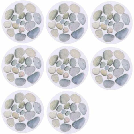 Rnemitery – Autocollants antidérapants pour baignoire et douche – 8 pièces – Motif imitation pierre – Résistants à la moisissure et à la lumière