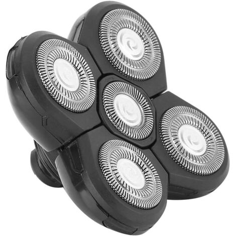 Remplacement de Rasoir à 5 Têtes, électrique Universel Pour Barbe Tête Rechange Compatible USB Rotatif Sans Fil Étanche Tondeuse Cheveux Crâne Homme Professionnel Rotatifs Rasoirs Têtes Rotatives (1/5)