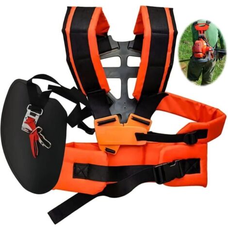 Harnais de sécurité double épaule pour tondeuse – Bandoulière réglable en polyester – Confort antichoc pour usage intensif – Compatible tondeuses (1/5)