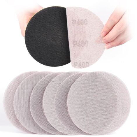 Treillis Feuilles Abrasive 150mm, 30 Pièces Papier a Poncer 400 Grains Abrasives Papier pour Ponceuses pour cloisons sèches (1/5)