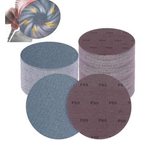 Disques Abrasifs 225 mm, 25 Pièces Filet Céramique Crochet et Boucle, Grain 80 Pour Meulage et Polissage du Bois et Métal (1/5)