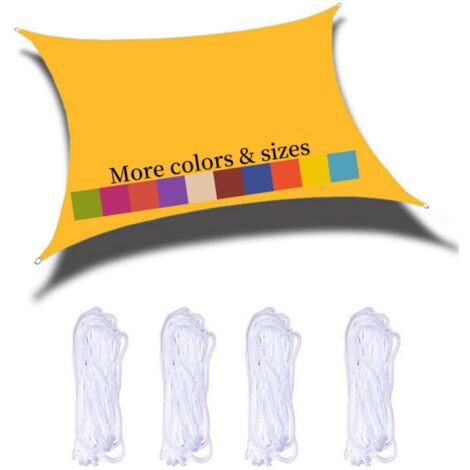 Voile D'ombrage Rectangulaire 4x7m Imperméable PES Toile Ombrage 98％ UV Protection pour Jardin Terrasse Balcon Piscine Fête Extérieur, Jaune Mangue (1/5)