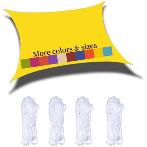 Voile D'ombrage Rectangulaire 2x4m Imperméable PES Toile Ombrage 98% UV Protection pour Jardin Terrasse Balcon Piscine Fête Extérieur, Jaune Fluorescent (1/5)