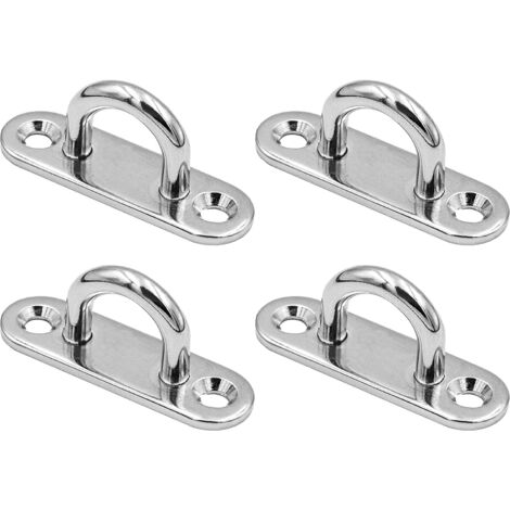 Lot de 4 plaques à œil en Acier Inoxydable - 5 mm - Crochets de Fixation en Acier Inoxydable - Crochets muraux pour Fauteuil Suspendu, Voile d'ombrage et Bien Plus Encore (1/5)