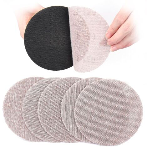 Treillis Feuilles Abrasive 125mm, 50 Pièces Papier a Poncer 120 Grains Abrasives Papier pour Ponceuse Vibrante Polir et Enlever La Rouille (1/5)