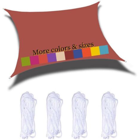 Voile D'ombrage Rectangulaire 3x6m Imperméable PES Toile Ombrage 98% UV Protection pour Jardin Terrasse Balcon Piscine Fête Extérieur, Rouge Rouille (1/5)