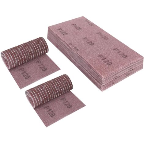 Treillis Feuilles Abrasive 115x230mm, 25 Pièces Papier a Poncer 120 Grains Abrasives Papier pour Ponceuse Vibrante Polir et Enlever La Rouille (1/5)