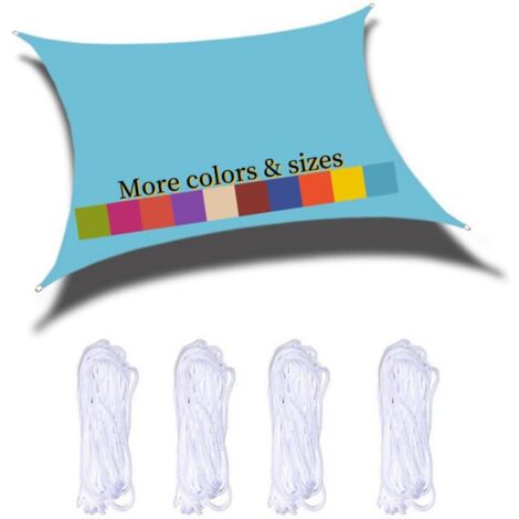 Voile D'ombrage Rectangulaire 4x7m Imperméable PES Toile Ombrage 98％ UV Protection pour Jardin Terrasse Balcon Piscine Fête Extérieur, Lac Bleu (1/5)