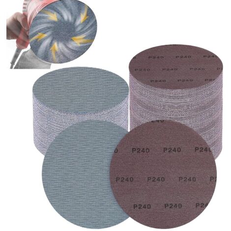 Disques Abrasifs 225 mm, 25 Pièces Filet Céramique Crochet et Boucle, Grain 240 Pour Meulage et Polissage du Bois et Métal (1/5)