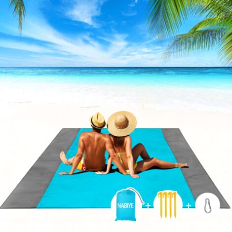 SSTRWGOOD Couverture de Plage Anti-Sable, 200 210 cm Tapis Pique Niques Imperméable, Portable Tapis de Plage étanche au Sable (1/5)