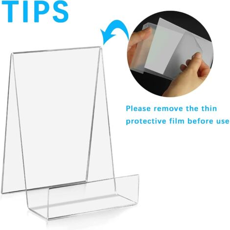 Lot De 8 Supports Livre Acrylique Transparent 10x15 Cm – Présentoirs Pour Livres, Photos, Carnets
