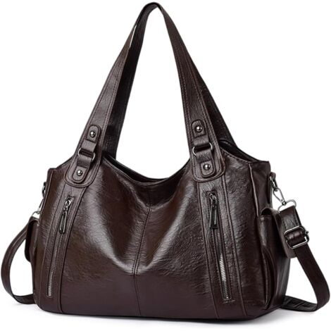 SAC A MAIN femme bandoulière en cuir PU élégant Travail Shopping Voyage Marron EUR 42,79 - FR
