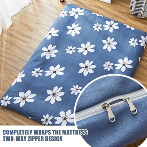 Housse Lavable Futon Housse De Futon 100% Coton - 135x200cm - Lavable Avec Fermeture Éclair - Pour Matelas Japonais Ou Tatami Housse De Matelas Futon