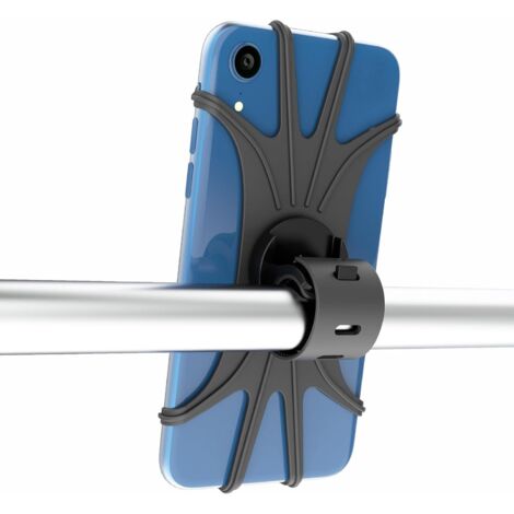 Support de téléphone pour vélo rotatif à 360 ° pour smartphones jusqu'à 16,7 cm Support de téléphone pour vélo moto scooter chariot Silicone anti-vibration (1/4)