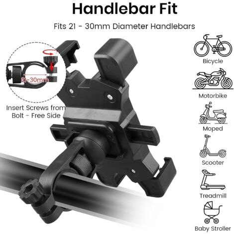 Support de Téléphone pour Vélo Support de Téléphone pour Moto Rotation 360° Réglable Support Universel pour Cellulaire