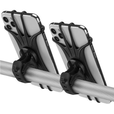 Support Téléphone Vélo 2Packs,Support Telephone Moto Universel Réglable 360° Rotation Anti-Vibrations en Silicone Compatible avec iPhone Samsung Galaxy et Autre Appareils4,7-6,8 Pouces (1/4)