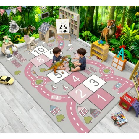 Tapis de marelle pour enfants, espace de jeu et décoration de salle de jeux, tapis de