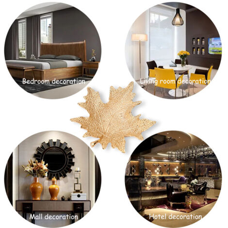 Cabilock Plateau Feuille Doré 2 Pièces – Assiette Décorative Style Nordique En Acier Inoxydable Pour Fruits, Bijoux, Bonbons