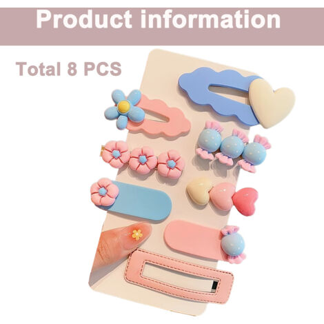 PAck de six petits pinces pour cheveux