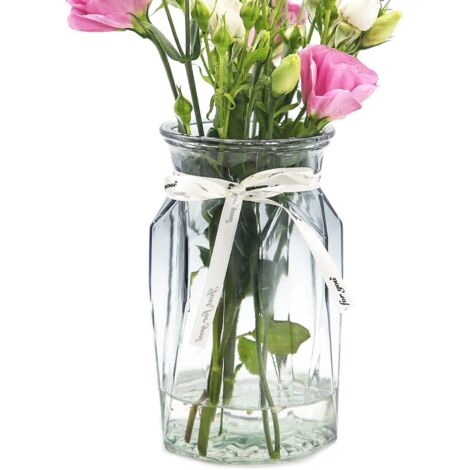 Dutty Vase En Verre Dégradé Multicolore - Vase Géométrique Cristal Pour Maison, Bureau Et Mariage (Transparent)