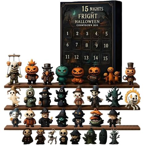 Calendrier De L'Avent Halloween 2025 Compte À Rebours Avec Figurines Effrayantes Ornements Pour Adultes Hommes Femmes Et Familles (1/4)