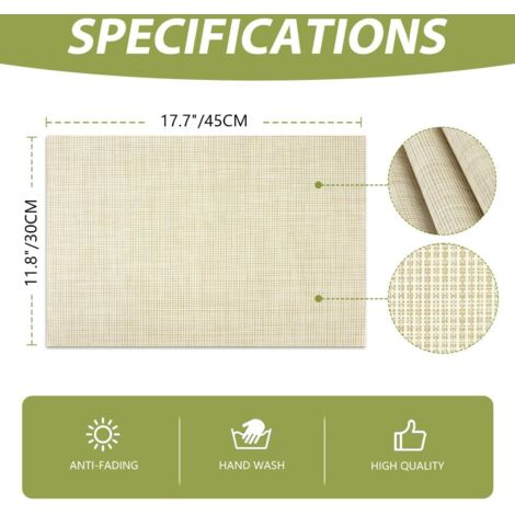 Lot de 6 sets de table ronds - Lavables - Style bohème - Résistants à la chaleur - Beige - 38 cm Lot de 6 sets de table ronds - Lavables - Style bohème - Résistants à la chaleur - Beige - 38 cm