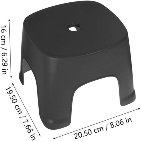 Lot De 2 Tabourets Pliables PandaEar 23cm - Marchepied Léger Et Robuste Noir - Jusqu'à 136kg