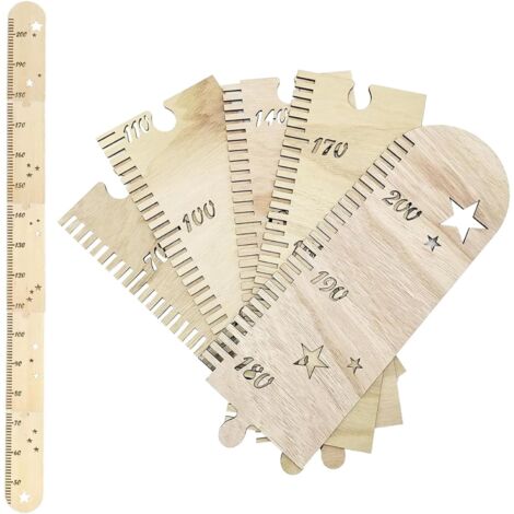 Toise bois enfants amovible 50-200 cm stickers décoration chambre règle hauteur (1/5)