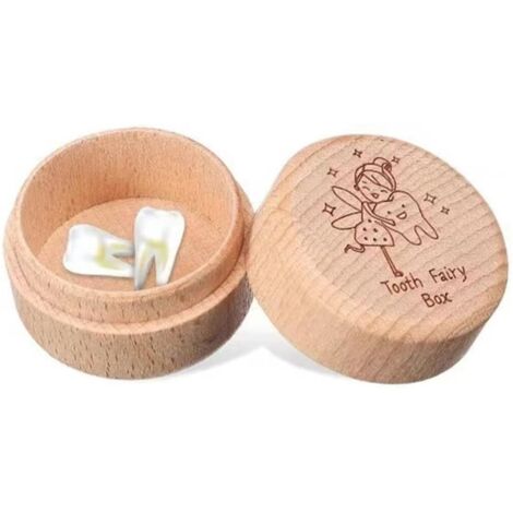 Boîte à dents de lait avec gravure en bois, boîte à dents mignonne, boite a dents de lait, cadeau pour garçons et filles (1/5)