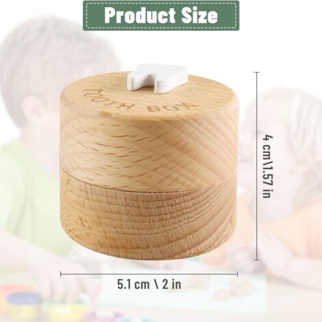 Boîte à Dents De Lait En Bois - Boîte Souvenir Fée Des Dents Pour Enfants Filles Et Garçons - Pot Arc-en-Ciel 5cm