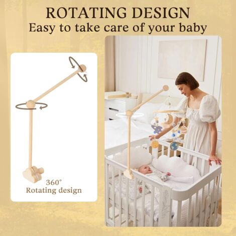 Pour Lit Bébé Table à Langer Support Mobile , Support Mobile Bébé Réglable En Hauteur En Bois, Adapté Aux Lits D'enfants Accroche Jouets Musical Pour Lit Bébé Table à Langer Support Mobile , Support Mobile Bébé Réglable En Hauteur En Bois, Adapté Aux Lits D'enfants Accroche Jouets Musical