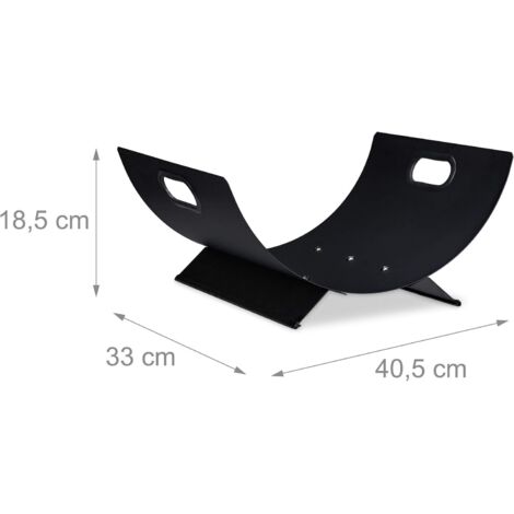 Porte-bûches De Cheminée En Métal Lourd En Fonte, Noir, Foyer Design Vintage - France