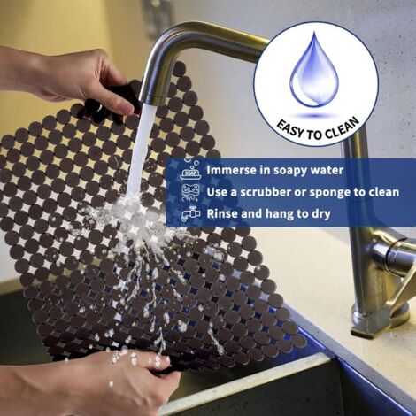 2 Pièces Tapis Évier Cuisine Protège Évier Noir Découpable Contre La Saleté et Les Rayures pour Couverts (40x30 cm