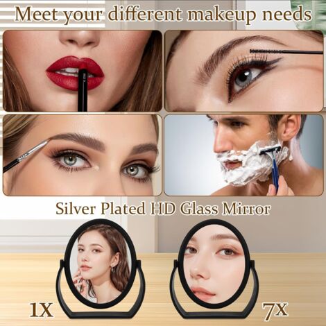 Miroir Cosmétique Pour Pare-soleil De Voiture - Avec 2 Pinces Métal - Léger, Pratique - Pour Retouches Maquillage En Voiture - 10