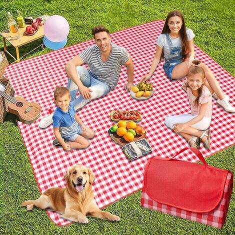 Couverture plage 300×200 cm, pliable/poignée, lavable, camping/jardin. (1/4)