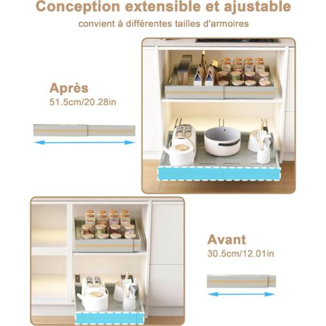 Organisateur de tiroir coulissant en métal Goodivery ® pour Cuisine et salle de bain