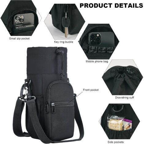 Sac Isotherme Porte-bouteille D’eau Avec Bandoulière Réglable, Poche