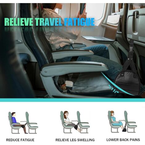 Repose-pieds hamac pour avion en polyester - VGEBY - Noir - Design ergonomique et sangles