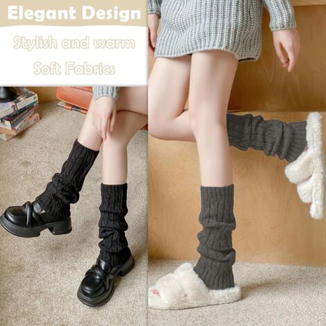 KEYRI Lot De 3 Paires De Jambières D'hiver En Tricot Doux Pour