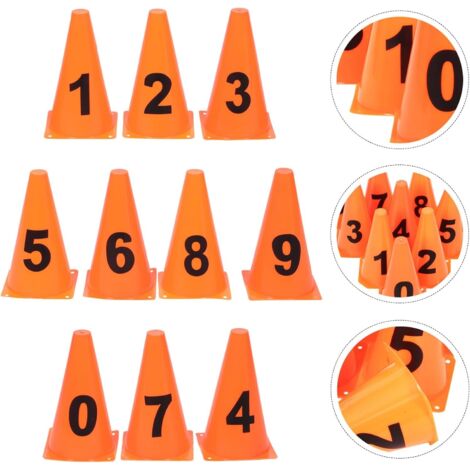 TOYANDONA 10 Cônes Numérotés – Orange, 23 Cm, Plastique Durable, Stables, Pour Football Et Parcours !