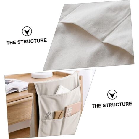 Organiseur D'accoudoir De Canapé - Sac De Rangement Avec 5 Poches, Antidérapant - Pour Télécommandes, Téléphone, Magazines - Tissu Pongé Bleu