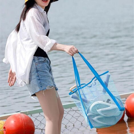 Sac De Plongée | Sac De Natation En Maille Respirante Avec Cordon De Serrage - Organisateur Extra-Large 68x48cm Pour Accessoires De Plongée, Randonnée Palmée Et Rangement De Palmes De Natation