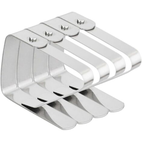 12 pinces nappe inox réglables – fixation solide – intérieur/extérieur – pique-nique/mariages – maintien durable (1/5)