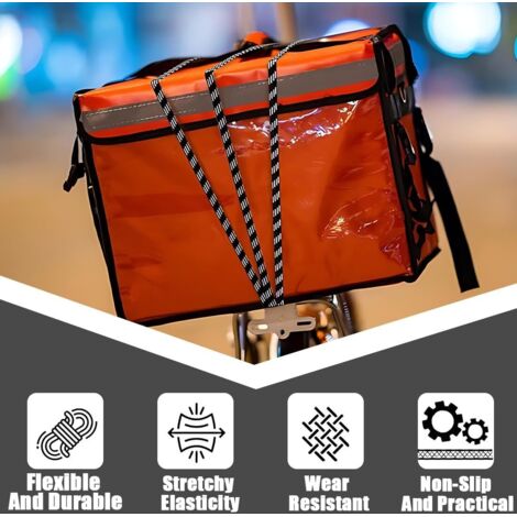 GAROMIA 2 Pcs Filet Moto Avec Crochets - Sangle Rétractable Nylon Pour Bagages, Casque Et Porte-Vélo
