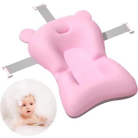 Coussin de suspension pour bain empêche le glissement doux coussin de bain léger réglable à séchage rapide pour bébé (ROSE) (1/5)