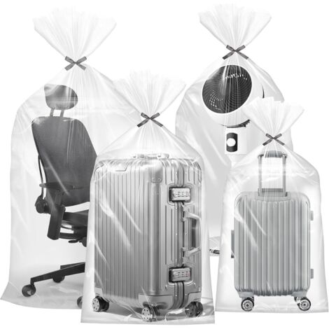4 Grands Sacs De Rangement Transparents 120x140 Cm – Polyéthylène Réutilisable – Anti-poussière Et Humidité