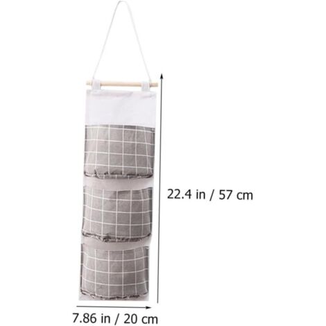 UTMACH Lot De 3 Sacs De Rangement Muraux Suspendus - Organisateur Pratique Avec 3 Poches Imperméables En Tissu Lin Pour Maison, Bureau Et RV